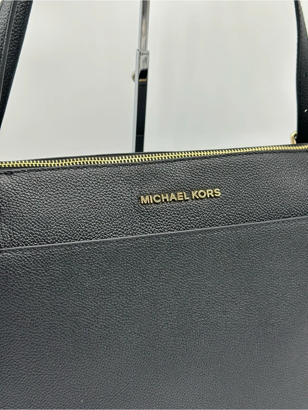 Michael Kors Black Tote with Gold Accents